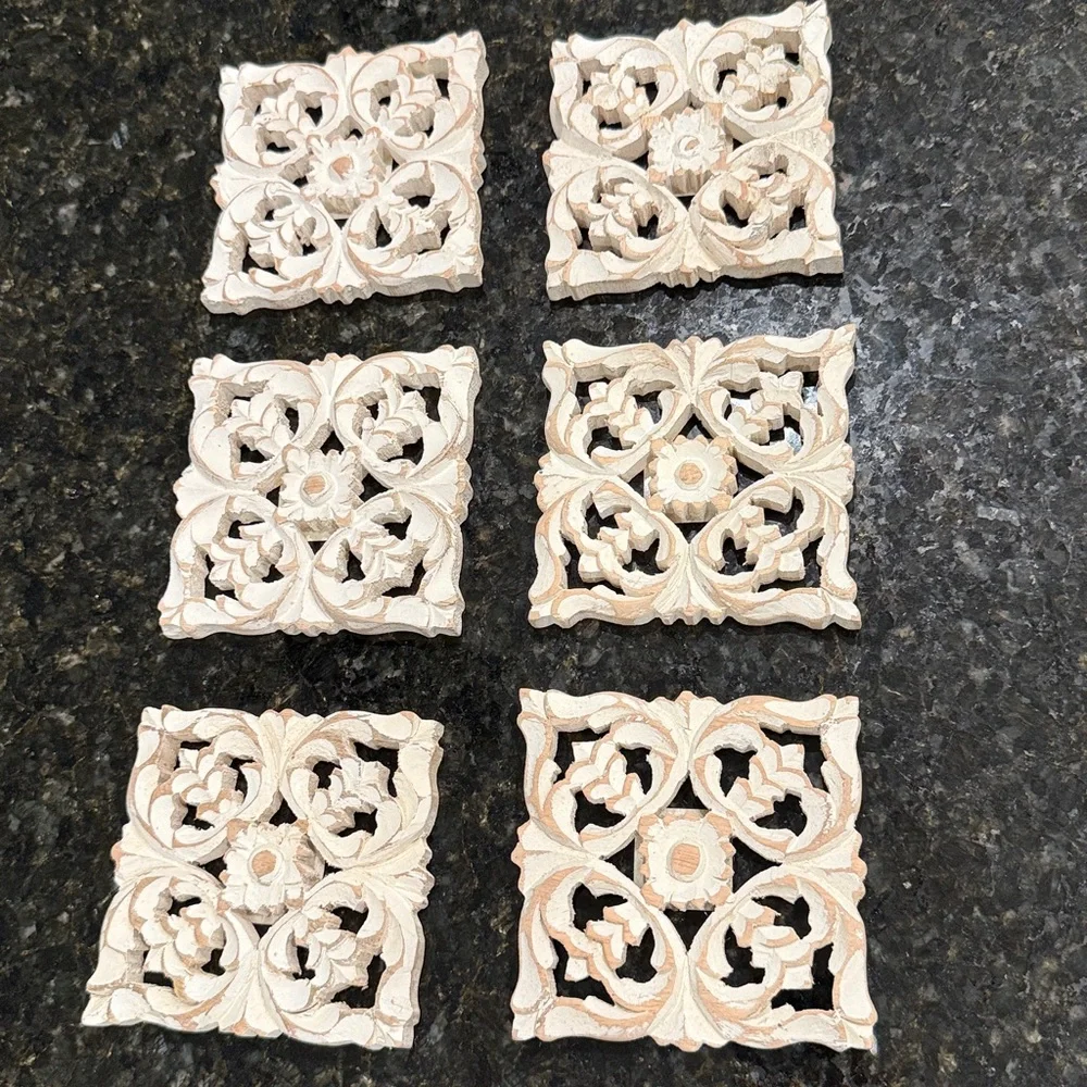 ZGallerie Ornate Carved Floral Coasters